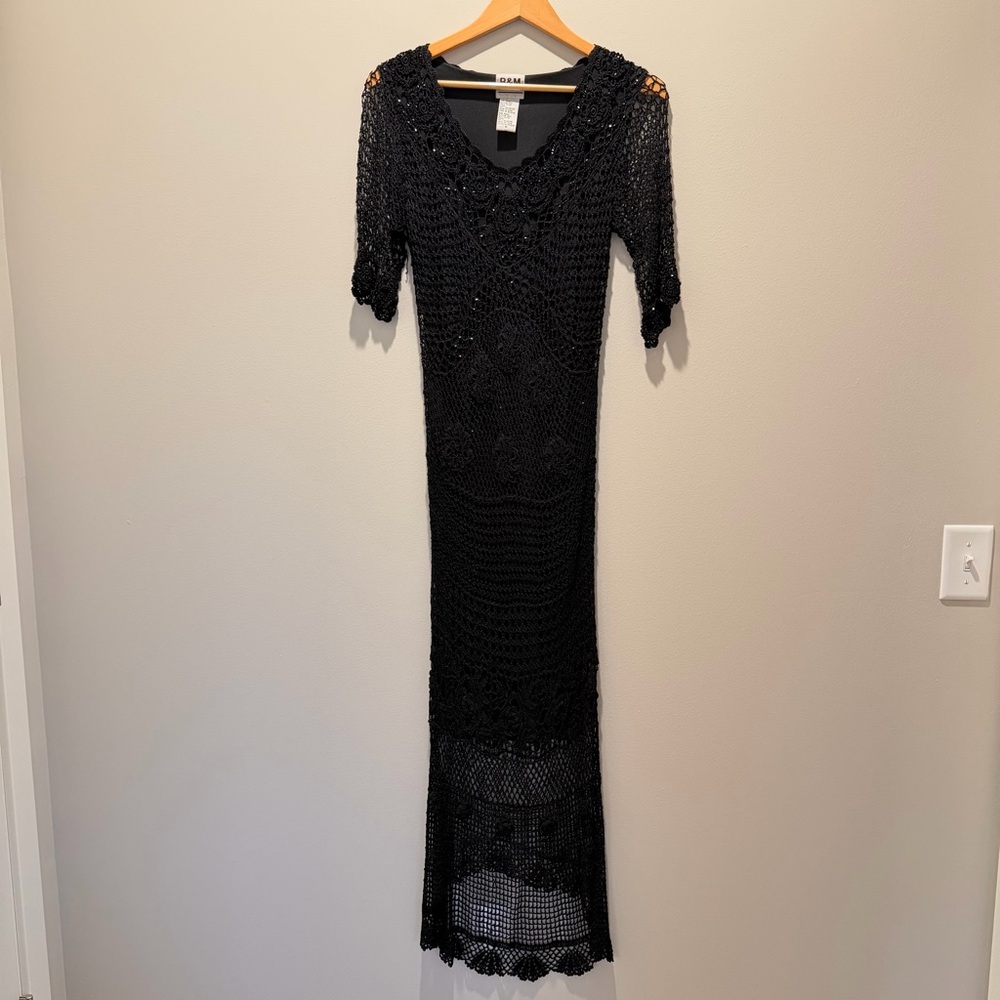 R&M Richards Black Beaded Dress
